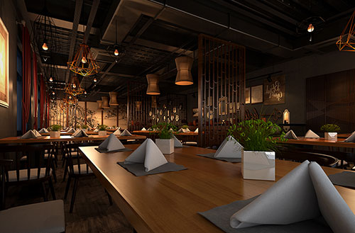 鄢陵简约大气中式风格餐厅设计装修效果图