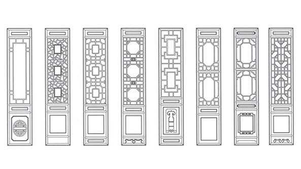 鄢陵喜迎门中式花格CAD设计图样式大全