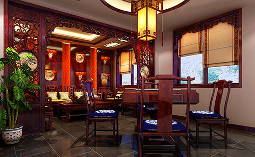 鄢陵古典中式风格茶楼包间设计装修效果图