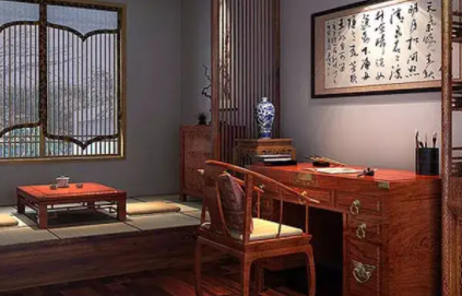鄢陵书房中式设计美来源于细节